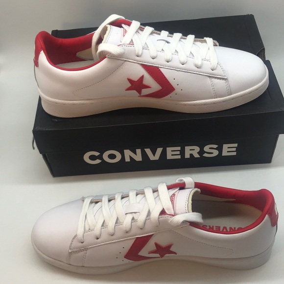 SOLD Converse Pro Leather Ox White Red Unisex - Picture 15 of 16